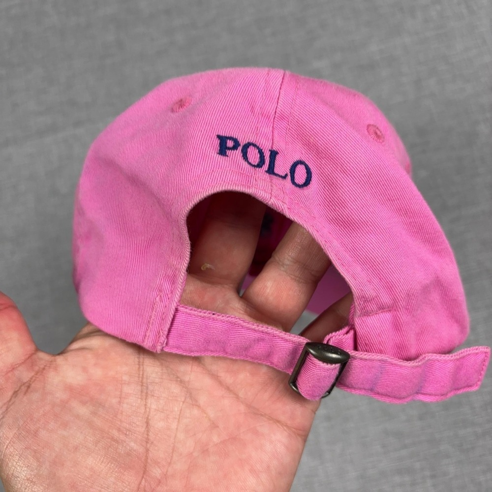 Polo Ralph Lauren Hat Cap Strap Back One Size Pink Baseball Mens Embroidered - Picture 2 of 9